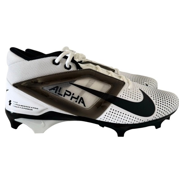 NEW Nike Alpha Menace 4 Pro Football Cleats White Black Men's Size 13 FZ7702 105